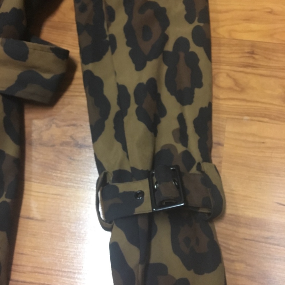 Inc leopard trench coat size small